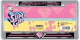 Supergirl Pink Shield Metal Chrome License Plate Frame