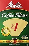 Melitta Cone Coffee Filters, Natural Brown, No. 4, 100-Count Filters (Pack of 6)