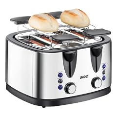 Unold 38806 Quattro 4-Scheiben-Toaster mit 2 getrennten Bedienelementen / 1700 Watt / Auftau- und Aufw�rmfunktion / 2 klappbare Br�tchenaufs�tze