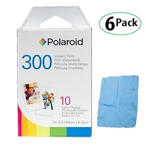 Polaroid Pif-300 Instant Film For 300 Series Cameras- 6 Packs + Dbroth Fiber Cloth