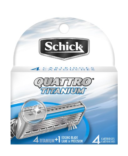 Schick Quattro Cartridges, Titanium Coated Blades, 4 Cartridges (Pack of 2)