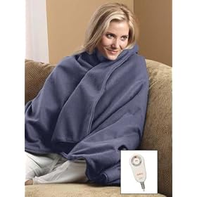 Sunbeam Fleece Throw Royal Cuddle Up Electric Heated Warming Heating Blanket, Lagoon Blue