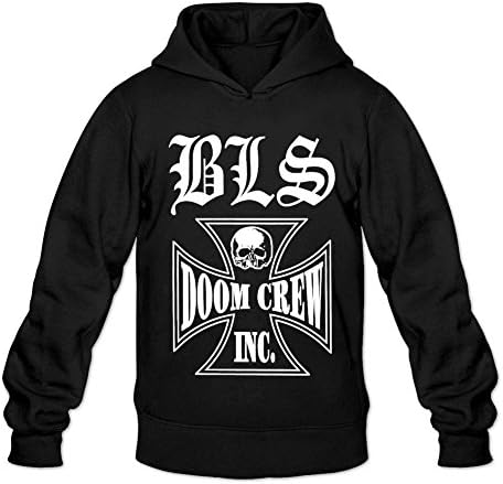 JGNOZ Men's Black Label Society Logo Printed Hoodie-100% Organic Cotton Black XL