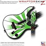 Rising Sun Green Skin fits Band Hero, Guitar Hero 5 & World Tour Guitars fo ....