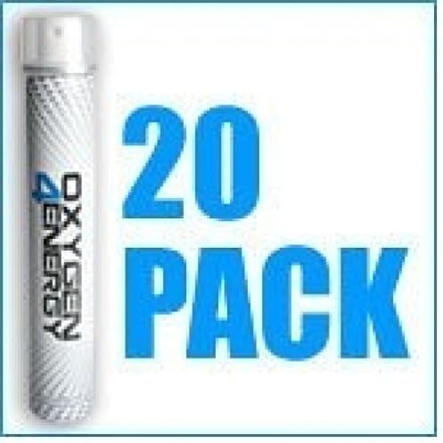 Oxygen4Energy 100% Organic Energy Supplement - 20-Pack of Portable Oxygen Cans - TruO2 Boost