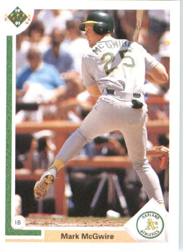 1991 Upper Deck # 174 Mark McGwire Oakland Athletics / MLB Baseball Card in Protective Display Case!