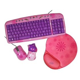 iConcepts 13197 Mouse, Keyboard and Mousepad Kit (Pink)