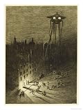 The War of the Worlds, a Martian Machine Contemplates the Drunken Crowd Art Giclee Poster Print by Alvim-correa, 9x12