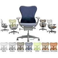 Deluxe Mirra Herman Miller Office Desk Chair with Latitude Fabric Cover - Blue Fog