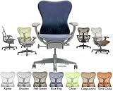 Deluxe Mirra Herman Miller Office Desk Chair Highly Adjustable with Forward Tilt Seat Angle and Latitude Fabric Cover - Blue Fog