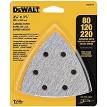DEWALT DWASPTRI Hook and Loop Triangle Sandpaper Assorted, 12-Pack
