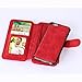iPhone 6S Plus Case, CaseUp 12 Card Slot Series - [Zipper Cash Storage] Premium Flip PU Leather Wallet Case Cover With Detachable Magnetic Hard Case For iPhone 6S Plus/ 6 Plus (5.5 Inch), Red