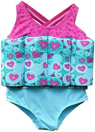 Archimede Beachwear Little Girls Neon Floating Suit 3T Multicolored