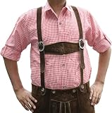 Trachtenhemd für trachten lederhosen Wiesn fasching Hemd rot/kariert, Größe:XL Produktbild