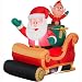 3.5 Ft. - Gemmy Christmas Airblown Inflatable - Santa Sleigh with Elf