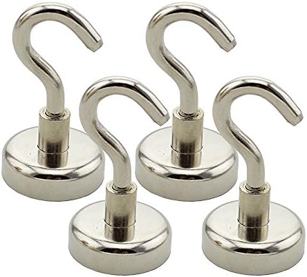 Magnetic Hooks Powerful Heavy Duty Neodymium Magnet Hanging Towel Hat Kitchen Supplies etc. (50LB)