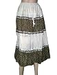 Womens White Cotton Skirts Embroidered Yellow Cutwork Lace Spring Bohemian 32" Length