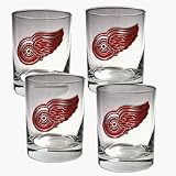 Detroit Red Wings 4 Piece Rocks Glass Set