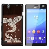 BearCase / Hard Back Shell Plastic Case Protection Cover /// Sony Xperia C4 /// Book Owl Learning Teacher School