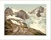 Jungfrau railroad Eiger and Monch with Eiger Glacier Bernese Oberland Switzerland, c. 1890s, S-UNF