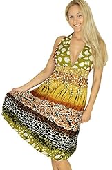 Animal Print Elasticized   Waistline Halter Fall Party Dress/Wedding Dress 