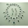Platinum and 18k Gold Emerald and Diamond Set