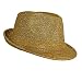 51ldYDueWeL. AA75  GOLD METALLIC SHIMMERY SPARKLE FEDORA CAP HAT
