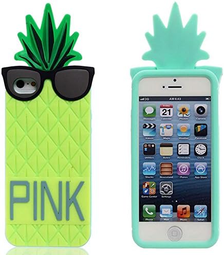 TKORP 3D cute pineapple Yellow Silicone Case for Apple iPhone 6 6S 4.7 inch