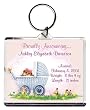 Too Cute Birth Announcement Baby Photo Bag Tag, Personalized, 2.75" x 3.25" Carriage (Girl)