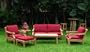New Luxurious 6 Piece Teak Sofa Set - Sofa, 2 Lounge Chairs, Ottoman, Coffee Table And Side Table [GVy]