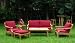 New Luxurious 6 Piece Teak Sofa Set - Sofa, 2 Lounge Chairs, Ottoman, Coffee Table And Side Table