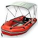 Aluminum Bimini Top for 9.5 to 10.8 ft Inflatable Boat, 3 Bow Design with Gray Canopy