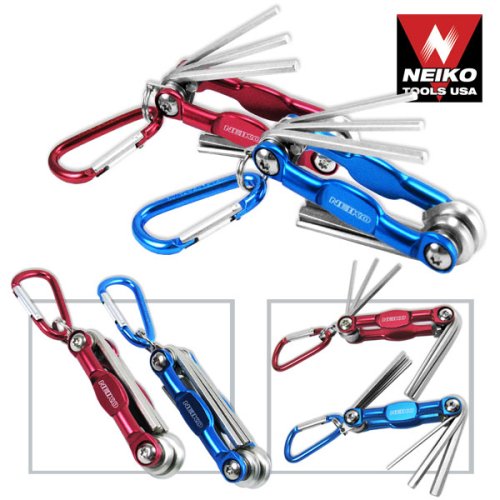 allen wrench Pocket Size Folding Hex Key Wrench Set with Keychain Snap