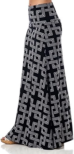 Printed Maxi Length A-line skirt with rollover waist CW20 Small Casual Dresses
