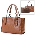MELLIEHA Brown 2 in 1 Free Style Double Handles Oversized Shopper Tote Shoulder Bag Hobo Satchel Handbag Purse