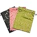 kilofly Embroidered Silk Jacquard Travel Bag, Lingerie & Shoes, Value Set of 3