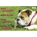 Metall - Warnschild Englische Bulldogge, English Bulldog