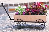 COUNTRY FLOWER WAGON - BROWN