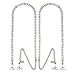 No Sew, No Slip, Two Row Rhinestone Replacement Bra Straps, Multi-Styling by Pin Straps