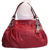 Large Charm Hobo Handbag (Deep Red)