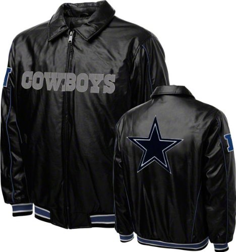 Dallas Cowboys Faux Leather Full-Zip Varsity Jacket