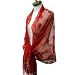 Red Vintage Styled Lace Knit Shawl Wrap