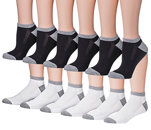 James Fiallo Men's 12-Pairs Low Cut Athletic Sport Peformance Socks