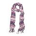 Classy Soft Purple Zig Zag Fringe Scarf