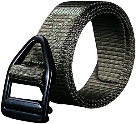 Men's Nylon Material Tactical Belt (Green, Medium)