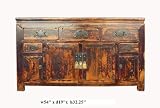 Chinese Brown Rustic Lacquer Sideboard Console Table As1025