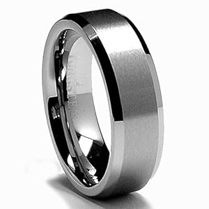 6MM High Polish / Matte Finish Tungsten Ring, Bands Size 9.5