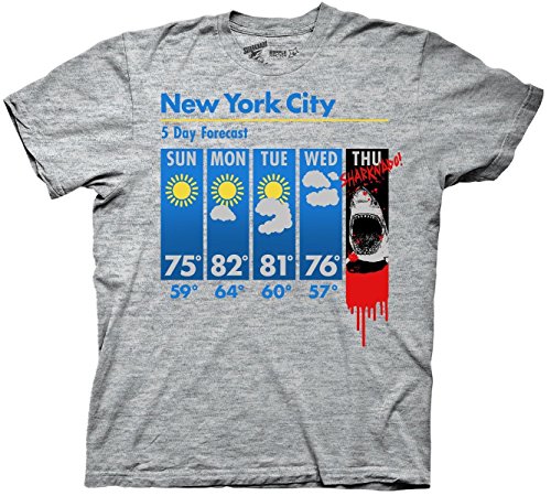 Sharknado New York City Weather Forecast Mens Grey T-shirt