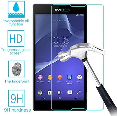 Sony Xperia T2 Tempered Glass Screen Protector Guard,Bubble-free Anti-Scratch Ultra Clear 9H Premium Tempered Glass 0.26mm HD Screen Protector Film for Sony Xperia T2