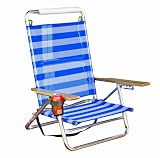 Platinum 5 pos Textlene Beach Chair w Drink Holder X Wide Arms